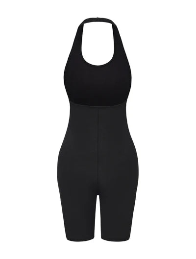 Ribbed Halter Neck Low Back Bodysuit